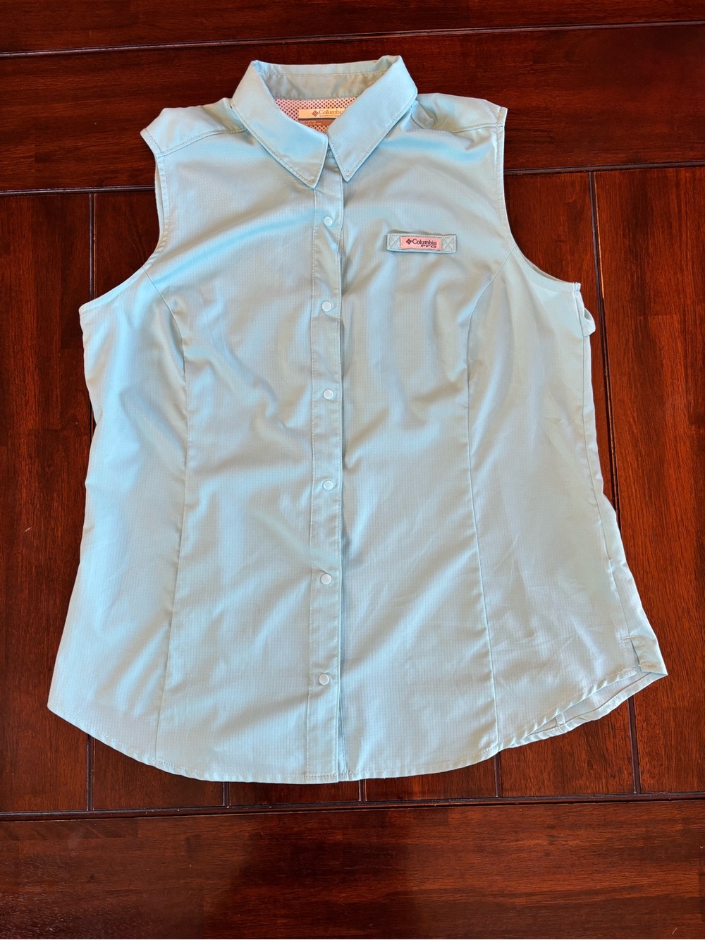 Columbia PFG Women's Fishing Sleeveless Snap Button-Down Shirt Vented Size L